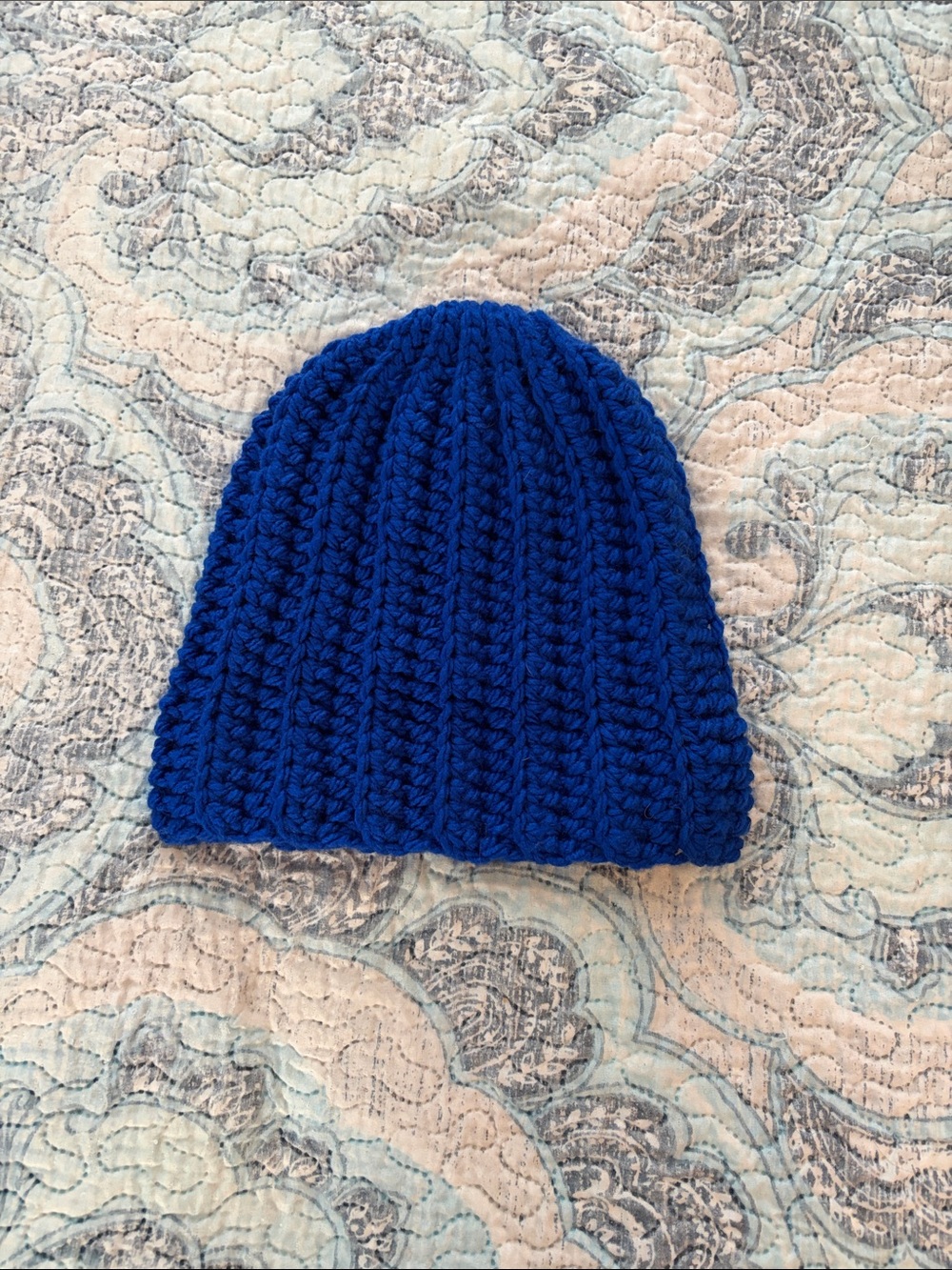 Hand Crafted Kids Knit Beanie - Royal Blue